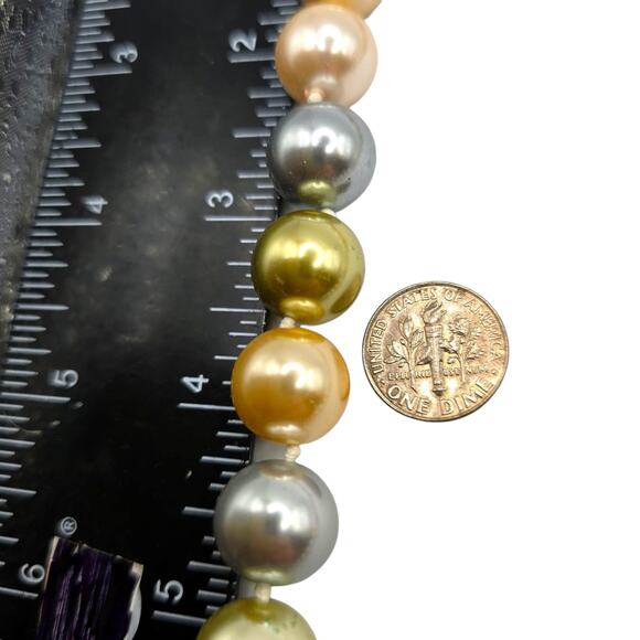 KJL Kenneth Jay Lane Necklace 2009 Inaugural Imitation Pearl Soft Pastel Colors - Picture 4 of 8